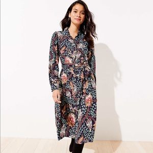 Loft Floral Midi Dress